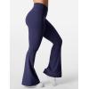 imageYEOREO Kalie Flare Scrunch Leggings for Women V Cross Waist Bell Bottom Yoga Pants Tummy Control Bootcut Workout LeggingsNavy