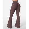 imageYEOREO Kalie Flare Scrunch Leggings for Women V Cross Waist Bell Bottom Yoga Pants Tummy Control Bootcut Workout LeggingsPlum Brown