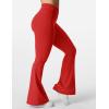 imageYEOREO Kalie Flare Scrunch Leggings for Women V Cross Waist Bell Bottom Yoga Pants Tummy Control Bootcut Workout LeggingsRed