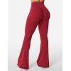 imageYEOREO Kalie Flare Scrunch Leggings for Women V Cross Waist Bell Bottom Yoga Pants Tummy Control Bootcut Workout LeggingsWine Red