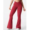 imageYEOREO Kalie Flare Scrunch Leggings for Women V Cross Waist Bell Bottom Yoga Pants Tummy Control Bootcut Workout LeggingsWine Red