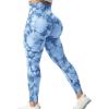 imageYEOREO Scrunch Butt Lift Leggings for Women Workout Yoga Pants Ruched Booty High Waist Seamless Leggings Compression TightsTie Dye Blue