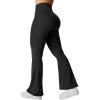 imageYEOREO Kalie Flare Scrunch Leggings for Women V Cross Waist Bell Bottom Yoga Pants Tummy Control Bootcut Workout LeggingsBlack
