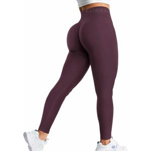 imageYEOREO Amplify Leggings for Women Seamless Scrunch Leggings Butt Lifting Gym High Waisted Athletic LeggingsBlack Cherry Marl