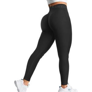 imageYEOREO Amplify Leggings for Women Seamless Scrunch Leggings Butt Lifting Gym High Waisted Athletic LeggingsBlack Marl