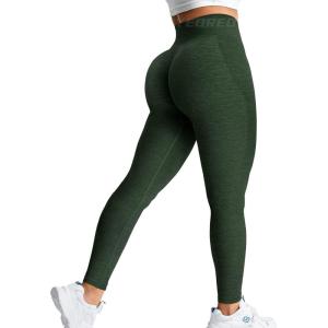 imageYEOREO Amplify Leggings for Women Seamless Scrunch Leggings Butt Lifting Gym High Waisted Athletic LeggingsBlackish Green Marl