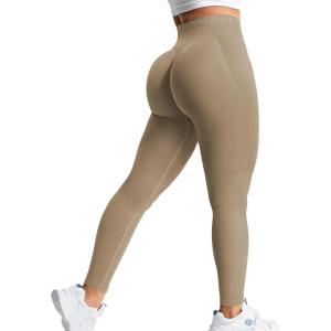 imageYEOREO Amplify Leggings for Women Seamless Scrunch Leggings Butt Lifting Gym High Waisted Athletic LeggingsBrown