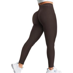 imageYEOREO Amplify Leggings for Women Seamless Scrunch Leggings Butt Lifting Gym High Waisted Athletic LeggingsChocolate Marl