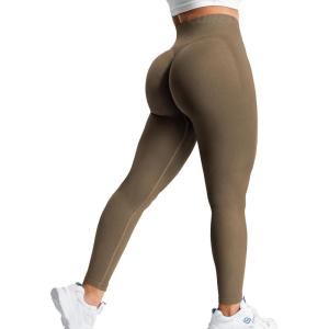 imageYEOREO Amplify Leggings for Women Seamless Scrunch Leggings Butt Lifting Gym High Waisted Athletic LeggingsCoffee