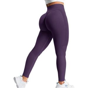 imageYEOREO Amplify Leggings for Women Seamless Scrunch Leggings Butt Lifting Gym High Waisted Athletic LeggingsDark Violet