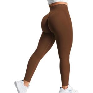 imageYEOREO Amplify Leggings for Women Seamless Scrunch Leggings Butt Lifting Gym High Waisted Athletic LeggingsRich Brown