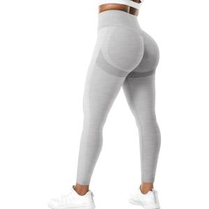 imageYEOREO Scrunch Butt Lift Leggings for Women Workout Yoga Pants Ruched Booty High Waist Seamless Leggings Compression TightsLight Grey Marl