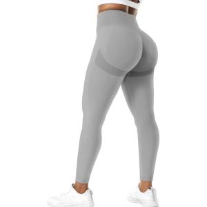 imageYEOREO Scrunch Butt Lift Leggings for Women Workout Yoga Pants Ruched Booty High Waist Seamless Leggings Compression TightsNeutral Grey