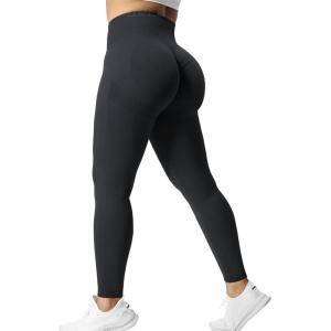 imageYEOREO Scrunch Butt Lift Leggings for Women Workout Yoga Pants Ruched Booty High Waist Seamless Leggings Compression TightsSolid Black