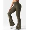 imageYEOREO CoreFlex Flare Leggings with Pockets for Women Scrunch Workout Leggings Butt Lifting Gym Yoga PantsArmy Green