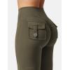 imageYEOREO CoreFlex Flare Leggings with Pockets for Women Scrunch Workout Leggings Butt Lifting Gym Yoga PantsArmy Green