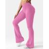 imageYEOREO CoreFlex Flare Leggings with Pockets for Women Scrunch Workout Leggings Butt Lifting Gym Yoga PantsBegonia Pink