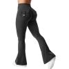 imageYEOREO CoreFlex Flare Leggings with Pockets for Women Scrunch Workout Leggings Butt Lifting Gym Yoga PantsBlack