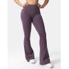 imageYEOREO CoreFlex Flare Leggings with Pockets for Women Scrunch Workout Leggings Butt Lifting Gym Yoga PantsBlack Berry Purple
