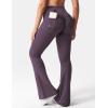 imageYEOREO CoreFlex Flare Leggings with Pockets for Women Scrunch Workout Leggings Butt Lifting Gym Yoga PantsBlack Berry Purple