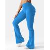 imageYEOREO CoreFlex Flare Leggings with Pockets for Women Scrunch Workout Leggings Butt Lifting Gym Yoga PantsBlue