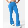 imageYEOREO CoreFlex Flare Leggings with Pockets for Women Scrunch Workout Leggings Butt Lifting Gym Yoga PantsBlue