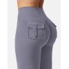 imageYEOREO CoreFlex Flare Leggings with Pockets for Women Scrunch Workout Leggings Butt Lifting Gym Yoga PantsBlue Gray