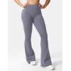 imageYEOREO CoreFlex Flare Leggings with Pockets for Women Scrunch Workout Leggings Butt Lifting Gym Yoga PantsBlue Gray