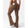 imageYEOREO CoreFlex Flare Leggings with Pockets for Women Scrunch Workout Leggings Butt Lifting Gym Yoga PantsBrown