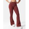 imageYEOREO CoreFlex Flare Leggings with Pockets for Women Scrunch Workout Leggings Butt Lifting Gym Yoga PantsBurgundy
