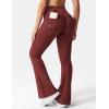 imageYEOREO CoreFlex Flare Leggings with Pockets for Women Scrunch Workout Leggings Butt Lifting Gym Yoga PantsBurgundy