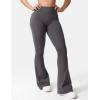 imageYEOREO CoreFlex Flare Leggings with Pockets for Women Scrunch Workout Leggings Butt Lifting Gym Yoga PantsDark Grey