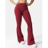 imageYEOREO CoreFlex Flare Leggings with Pockets for Women Scrunch Workout Leggings Butt Lifting Gym Yoga PantsDeep Burgundy