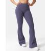imageYEOREO CoreFlex Flare Leggings with Pockets for Women Scrunch Workout Leggings Butt Lifting Gym Yoga PantsDeep Purple