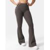 imageYEOREO CoreFlex Flare Leggings with Pockets for Women Scrunch Workout Leggings Butt Lifting Gym Yoga PantsGray Coffee