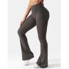 imageYEOREO CoreFlex Flare Leggings with Pockets for Women Scrunch Workout Leggings Butt Lifting Gym Yoga PantsGray Coffee
