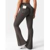imageYEOREO CoreFlex Flare Leggings with Pockets for Women Scrunch Workout Leggings Butt Lifting Gym Yoga PantsGray Coffee