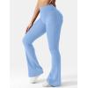 imageYEOREO CoreFlex Flare Leggings with Pockets for Women Scrunch Workout Leggings Butt Lifting Gym Yoga PantsLight Blue