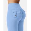imageYEOREO CoreFlex Flare Leggings with Pockets for Women Scrunch Workout Leggings Butt Lifting Gym Yoga PantsLight Blue