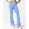 imageYEOREO CoreFlex Flare Leggings with Pockets for Women Scrunch Workout Leggings Butt Lifting Gym Yoga PantsLight Blue