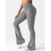 imageYEOREO CoreFlex Flare Leggings with Pockets for Women Scrunch Workout Leggings Butt Lifting Gym Yoga PantsLight Grey