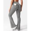 imageYEOREO CoreFlex Flare Leggings with Pockets for Women Scrunch Workout Leggings Butt Lifting Gym Yoga PantsLight Grey