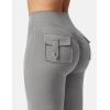 imageYEOREO CoreFlex Flare Leggings with Pockets for Women Scrunch Workout Leggings Butt Lifting Gym Yoga PantsLight Grey