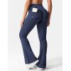 imageYEOREO CoreFlex Flare Leggings with Pockets for Women Scrunch Workout Leggings Butt Lifting Gym Yoga PantsNavy Blue