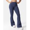 imageYEOREO CoreFlex Flare Leggings with Pockets for Women Scrunch Workout Leggings Butt Lifting Gym Yoga PantsNavy Blue