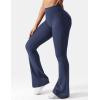 imageYEOREO CoreFlex Flare Leggings with Pockets for Women Scrunch Workout Leggings Butt Lifting Gym Yoga PantsNavy Blue