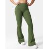 imageYEOREO CoreFlex Flare Leggings with Pockets for Women Scrunch Workout Leggings Butt Lifting Gym Yoga PantsOlive Green