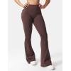 imageYEOREO CoreFlex Flare Leggings with Pockets for Women Scrunch Workout Leggings Butt Lifting Gym Yoga PantsPlum Brown