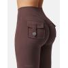 imageYEOREO CoreFlex Flare Leggings with Pockets for Women Scrunch Workout Leggings Butt Lifting Gym Yoga PantsPlum Brown