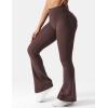 imageYEOREO CoreFlex Flare Leggings with Pockets for Women Scrunch Workout Leggings Butt Lifting Gym Yoga PantsPlum Brown